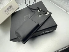 ST Dupont Ligne D Minijet Black Leather Calfskin Carrying Case Silver $125 95103