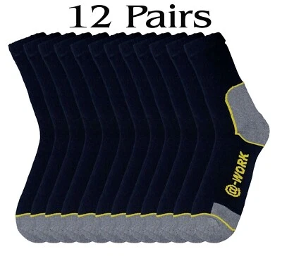 RINAD Work Socks 12 Pairs Men Heavy Duty Ultimate Breathable Boot Industrial wear 6-11