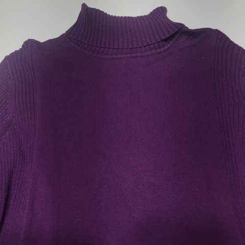 Leo & Nicole Sweater Womens Size XL Purple Ribbed Turtleneck Medium Weight Faded - Picture 6 of 12