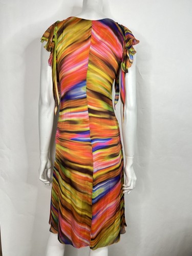 Vtg VERSACE MULTICOLOR PRINT SILK DRESS IT38 - Picture 19 of 23