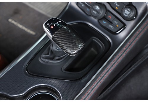 Real Carbon Fiber Gear Shift Knob Trim for Dodge Challenger /Charger 15+ Durango - Picture 4 of 9