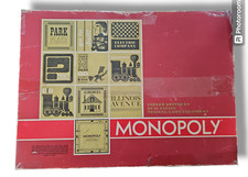 Vintage 1960's Monopoly Board Game Parker Brothers Metal Pieces Real Estate Trad