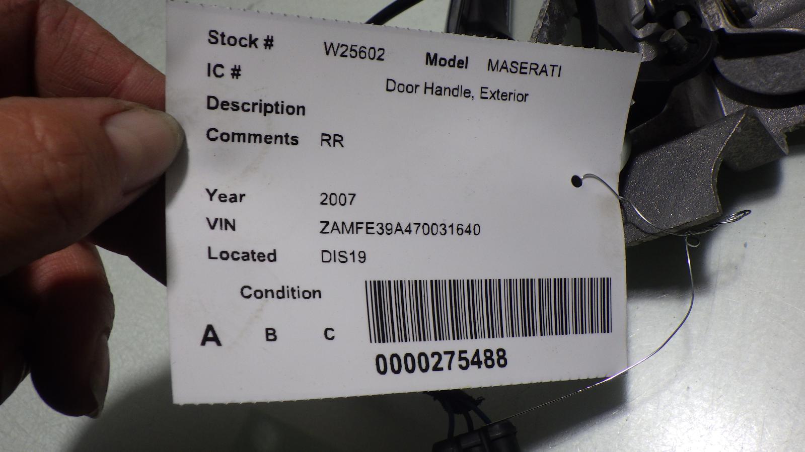 MASERATI Door Handle, Exterior  2007 RIGHT REAR