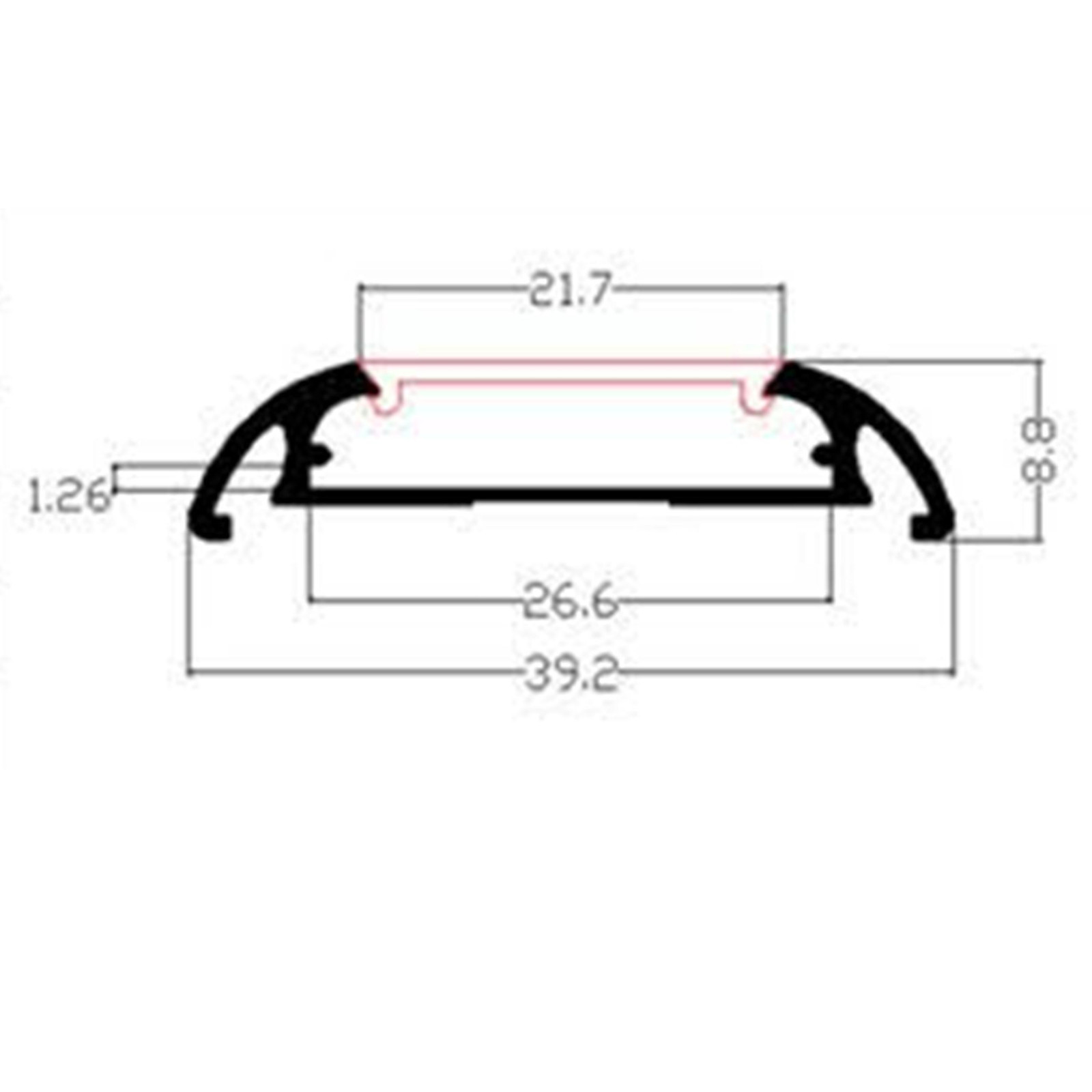 4X1M Wide Edge Channel Aluminium profile for Led Strip Light Cabinet Kitchen  — image 2