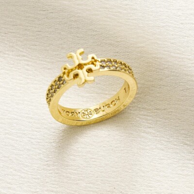 Tory Burch Lady Crystal Ring   Size 7 And 8 ( Please Leave Message ) 