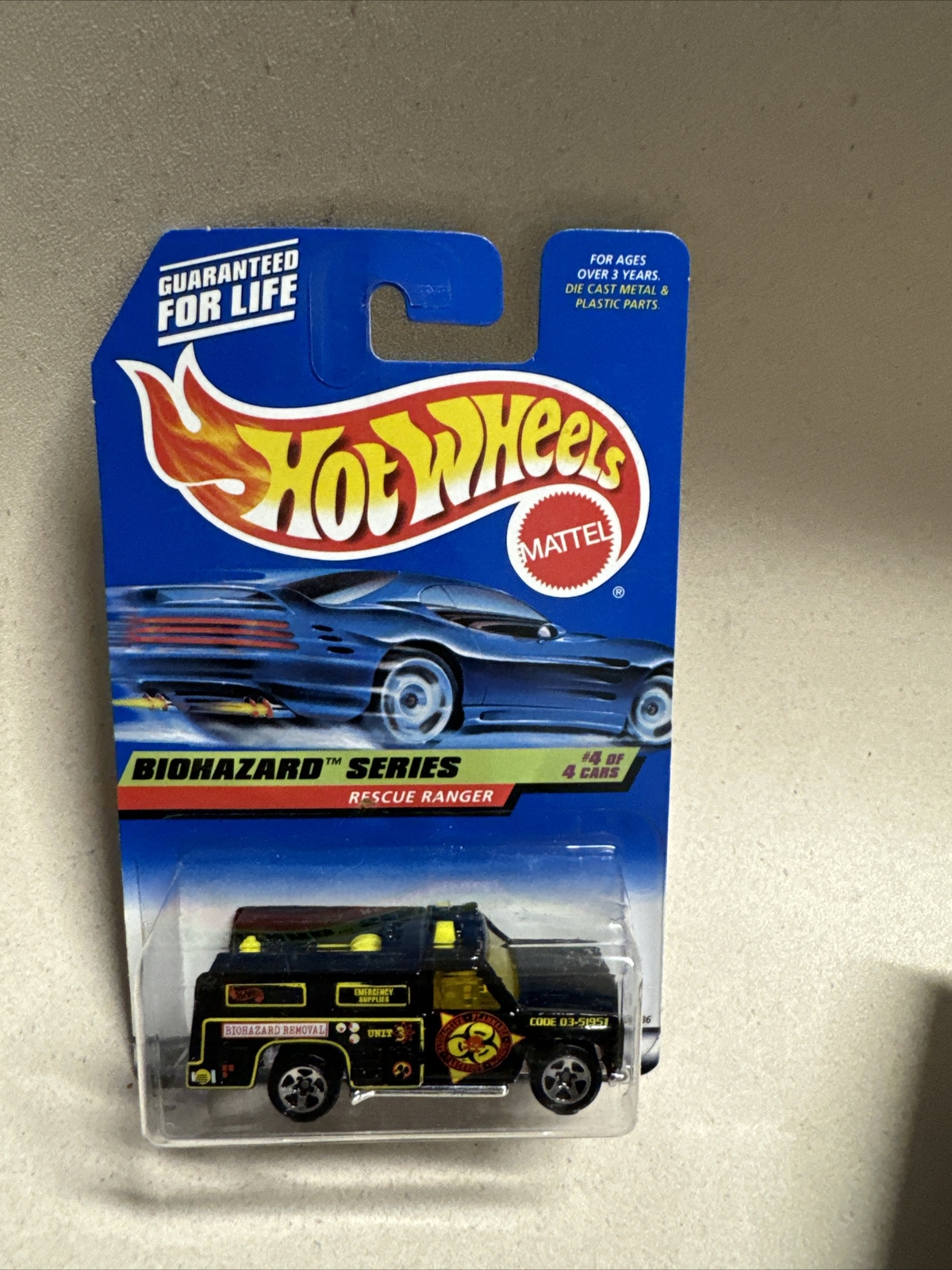 Biohazard Car Rims Hot Wheels Biohazard Series 4/4 (1997) Black Rescue Ranger Truck Toy ...