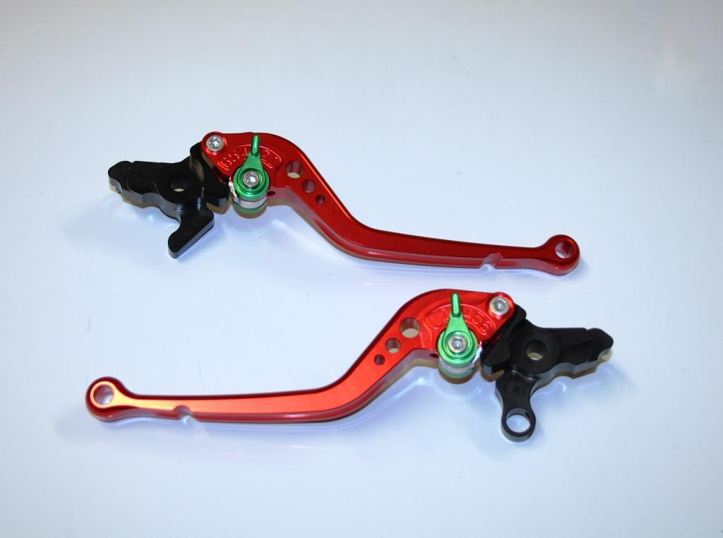 Levier frein Ducati Panigale V4 en alu CNC rouge et vert de style racing