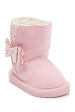 BeBe Faux Suede Fur Lined Winter Boot Girls Kids Size 7 Pink New