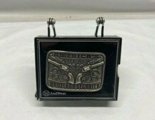 AndWest "America's "Real" Homeland Security" Antique Silver Belt Buckle- NEW