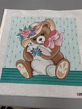 hand painted needlepoint canvas TEDDY