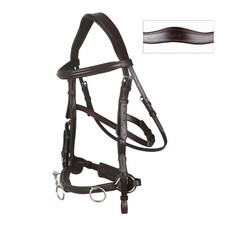 BergReiter Classic Kappzaum Leder hochwertig Dunkelbraun/Havanna Schwarz