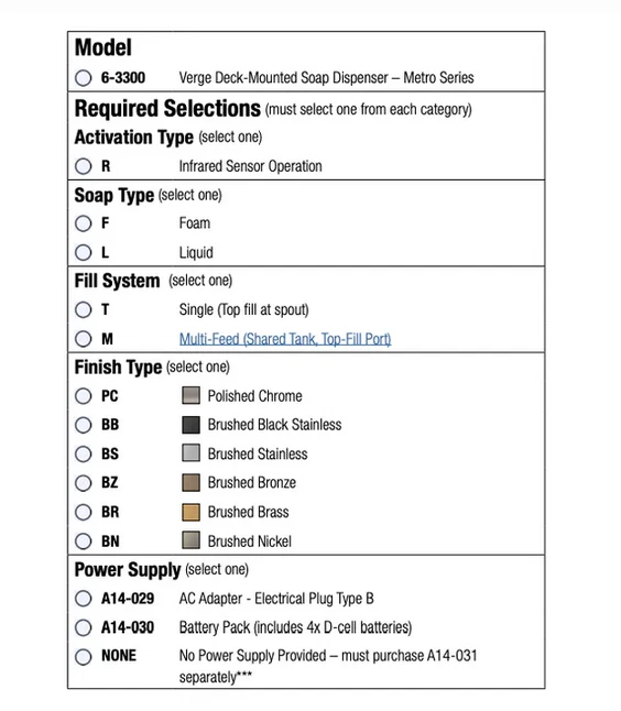 Dispensador de jabón Bradley 6-3300 Verge montado en cubierta espuma sin contacto serie Metro Foto 3 de 4