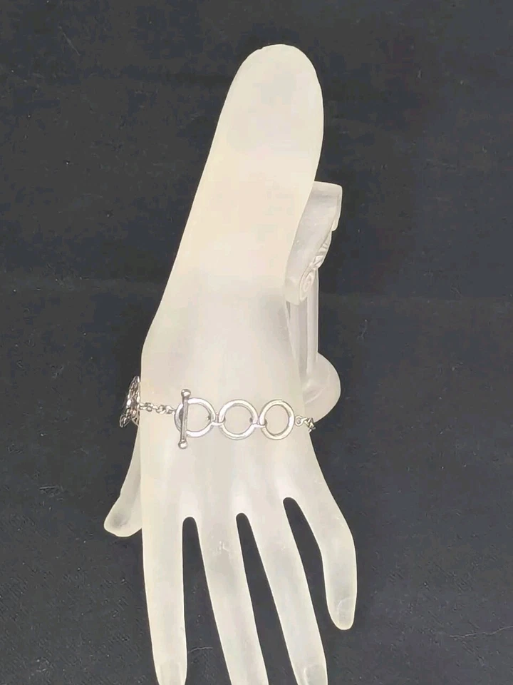 Sterling Silver & Abalone Shell Bracelet  - Size 8 - Image 2 of 3