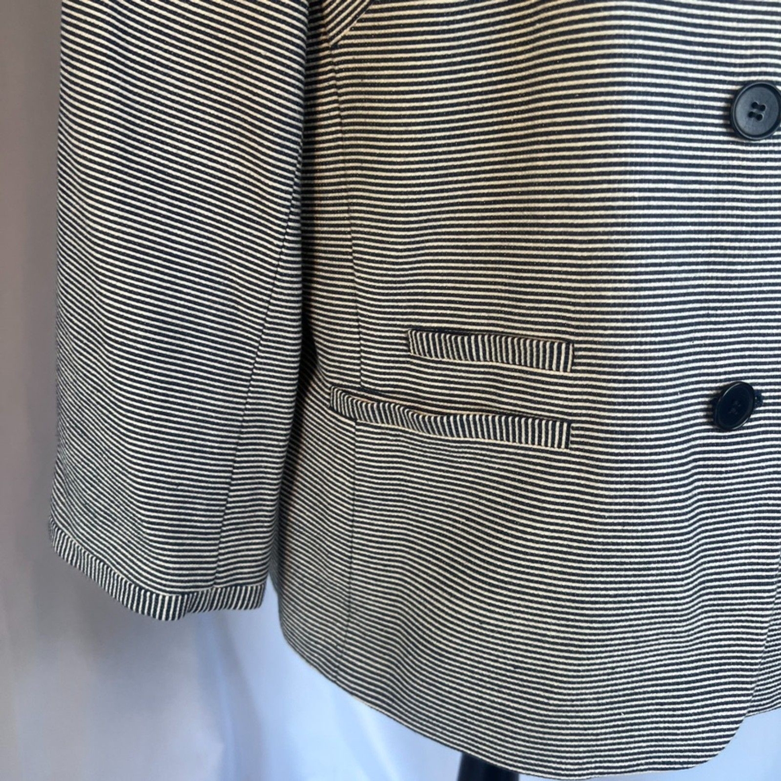 Talbots Striped Single Breasted 4 Button Cotton B… - image 5