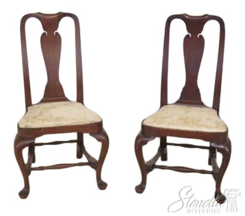 30098EC: Pair WALLACE NUTTING Block Signed Walnut Chairs