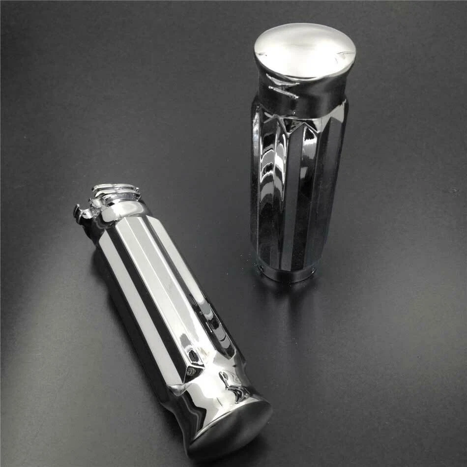 Empuñaduras de manillar cromadas de 7/8" Billet para Kawasaki Ninja 250 500 ZX6R 636 ZX7R ZX9R Foto 2 de 4