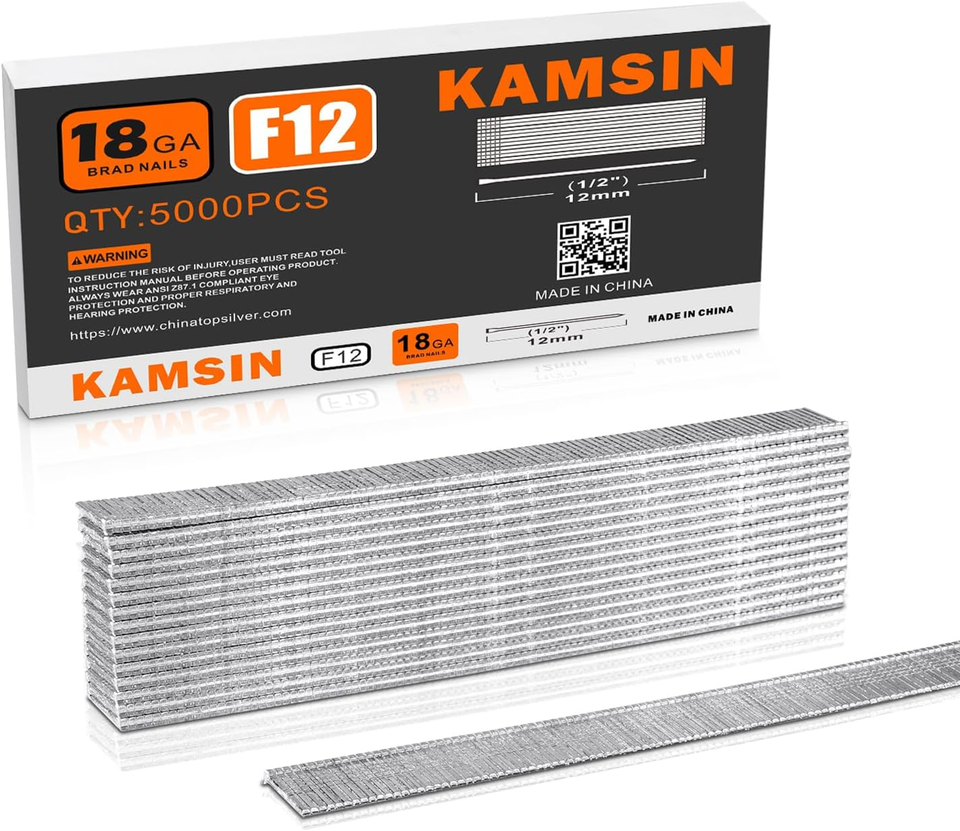 18 Gauge Brad Nails, 1/2Inch Length Galvanized Finish Chisel Point