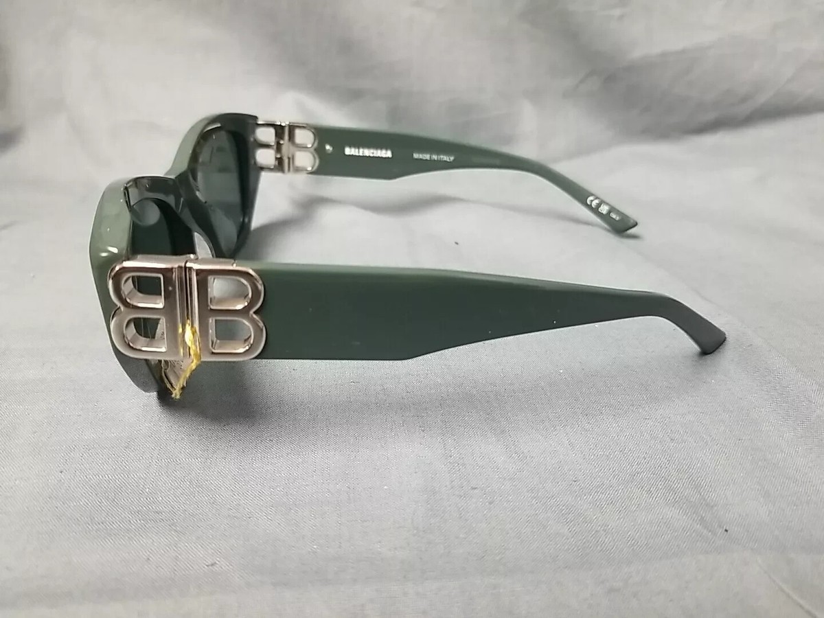 Balenciaga BB0311SK 004 Rectangle Sunglasses Green Acetate  display picture 2