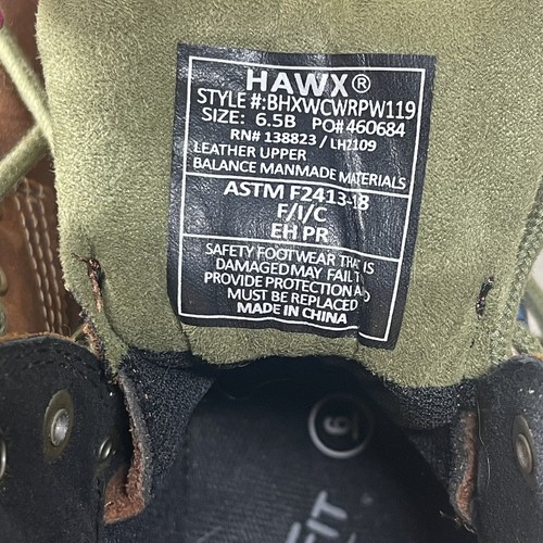 Botas de Trabajo Hawx Pelotón Cuero Impermeable Punta Compuesta Mujer Marrón Talla 6.5 B - Imagen 11 de 12