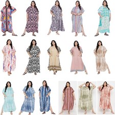 Women Kaftan Plus Size Long Maxi Kimono Boho Beach Cover Up Caftan Casual Dress