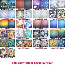 NWT Silk Scarf 53"x53" Double Sided Super Large Square Shawl Wrap XiangYunSha