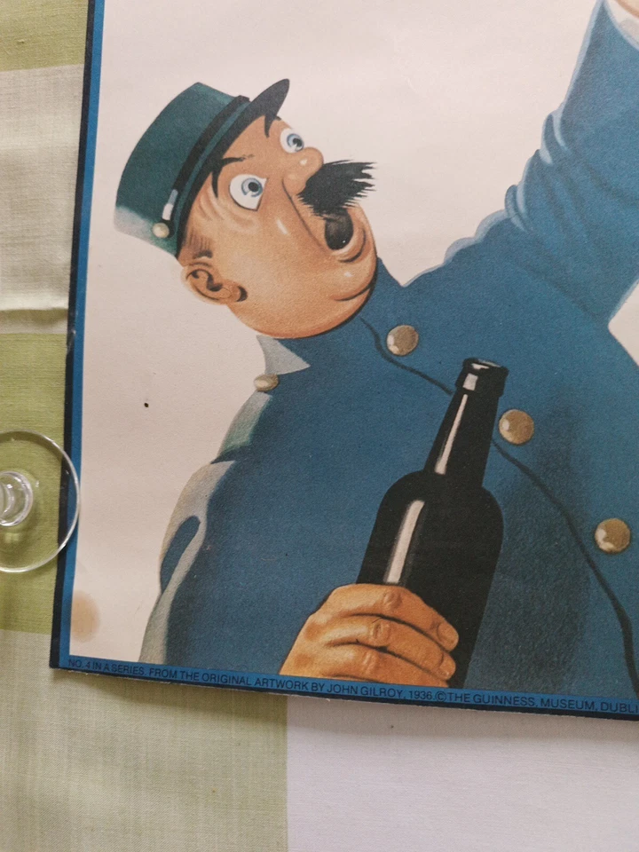 affiche ancienne Bière M'y Goodness M'y Guinness Gendarme Autruche Gilroy 50/73 - Photo 2/4