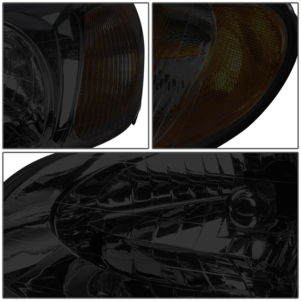 PARA 1998-2001 KIA SEPHIA PAR CARCASA AHUMADA ÁMBAR CORMER FAROS/LÁMPARAS DIESTRO+DERECHO Foto 4 de 4