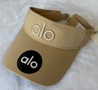 Alo Beige Adjustable Solid Canvas Visor Hat w/ Logo Accent — photo 2