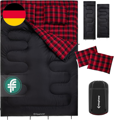 Kingcamp Doppelschlafsack Baumwolle Flanell Winter Schlafsack 2 Personen Warmer 
