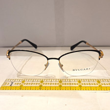 Bvlgari 2210-B 2033 Black/Gold Semi-Rimless Metal Eyeglasses Frames 55-17-140