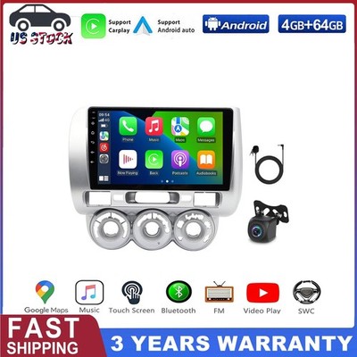 4+64G Car Stereo Radio GPS Fit For Honda Jazz GD 2002-2008 Apple Carplay Android