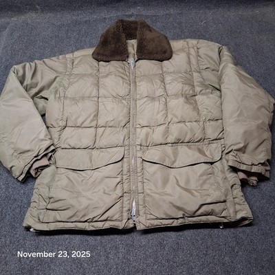 Vintage Comfy Outdoor Down Quilted Puffer Chore Jacket Size Large Brown