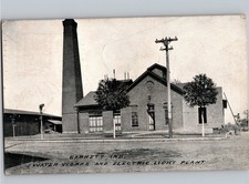 Planta de luz eléctrica y obras hidráulicas c1912 Garrett Indiana en el condado de DeKalb