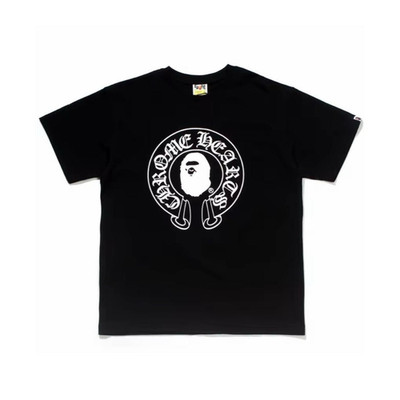 A Bathing Ape BAPE Men s Black Ape Head Logo Graphic Cotton Crew Tee Size L