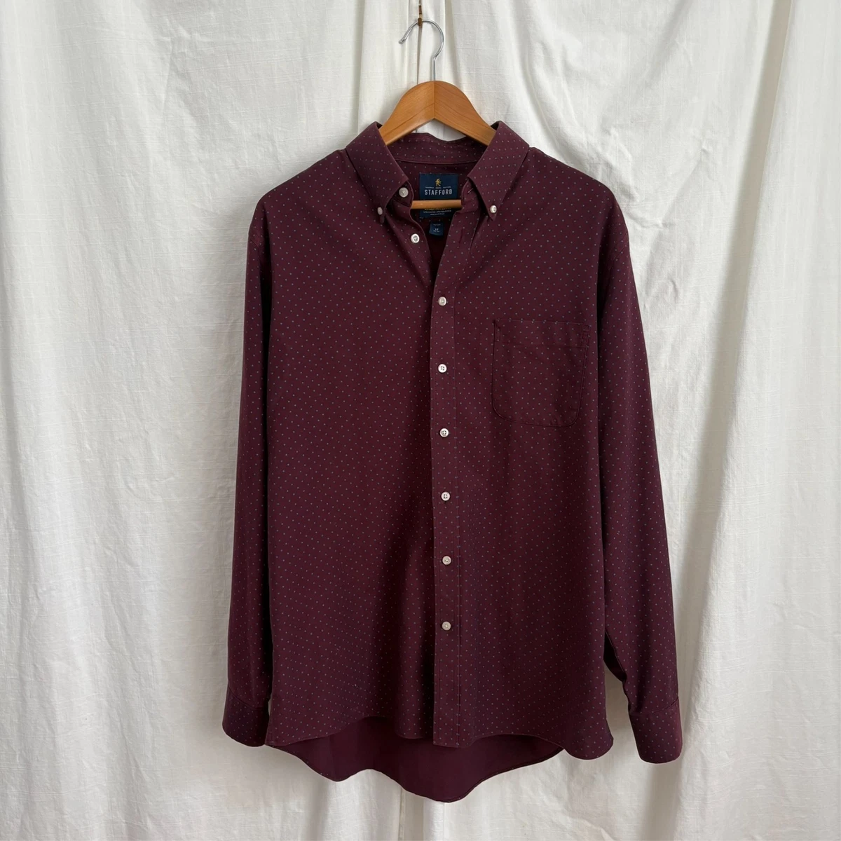 mens burgundy polka dot dress shirt Red Shirts for Men for sale WHS2025 Ariel on the boat Color:DustyRose (RosyBrown) Bring playful sophistication and