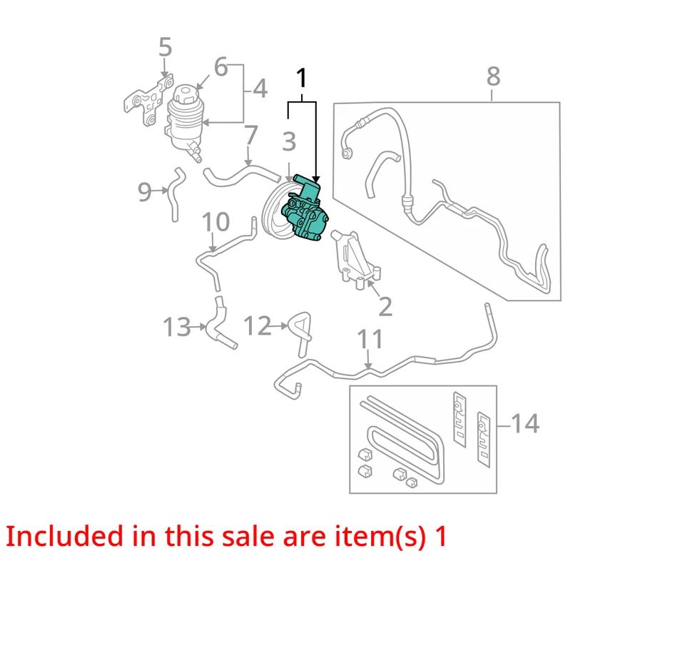 Bomba de dirección asistida Hyundai Tucson 2006 fabricante de equipos originales 140 k millas - LKQ408973474 Foto 4 de 4