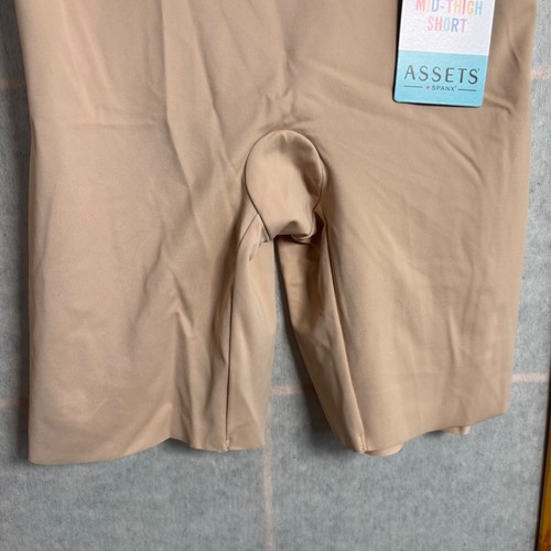 Assets By Spanx Women's Sz XL Beige Tummy Control Mid Thigh Shaping Bottom - Picture 4 of 7