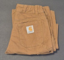 Carhartt Kids Carpenter Pants Brown Camel Color Cotton Canvas size Adj Waist