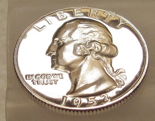 1953 Choice  CAMEO  Proof Quarter 90% SILVER Blazing Mirrored Surfaces #325-4