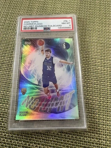 2025-26 Topps COOPER FLAGG No Lim Rainbow RC #NL-1 PSA 8 POP 4 ONLY 1 ON EBAY