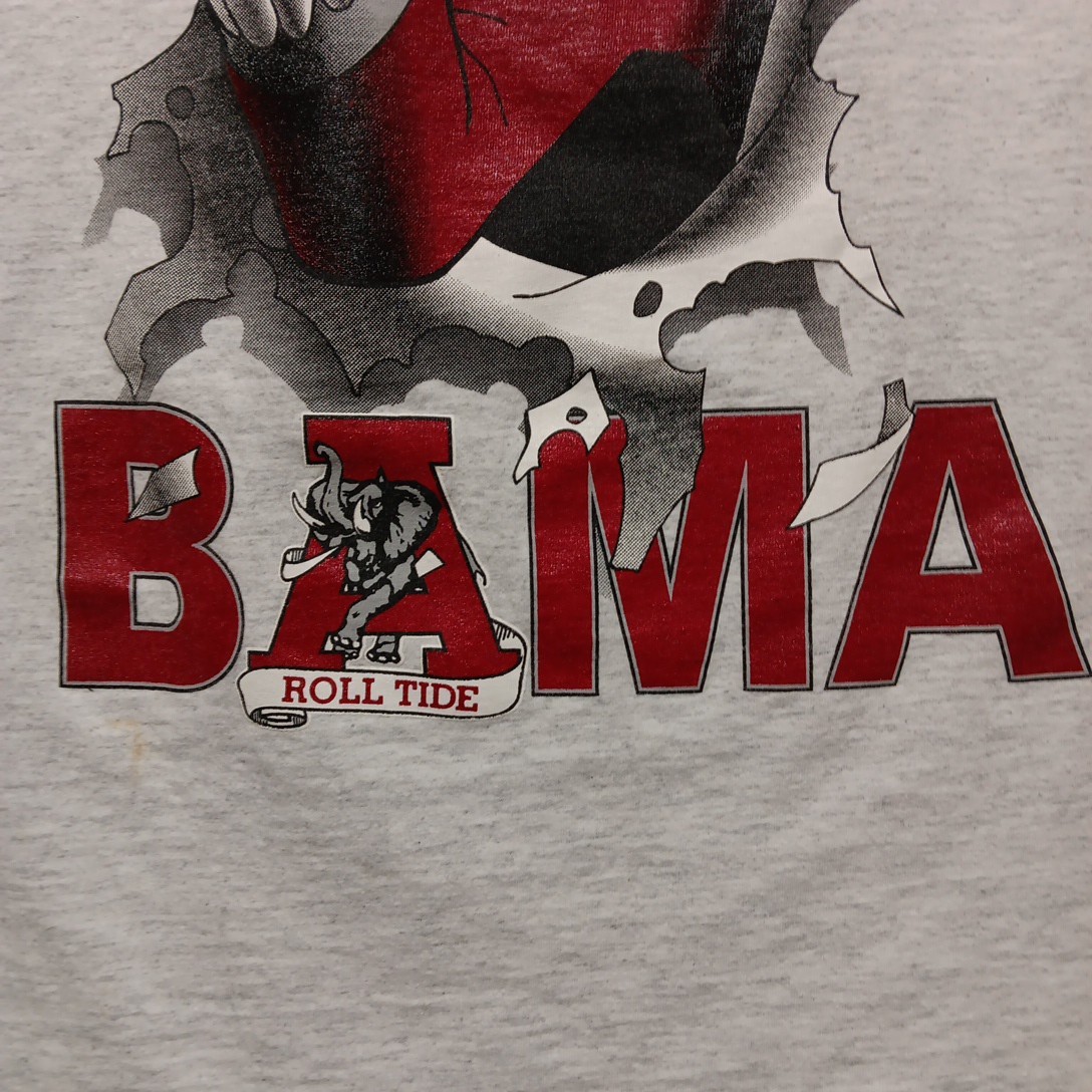 90s The Flint Stones Crimson Tide グレー Vintage 1992 Alabama Crimson Tide T Shirt Xl Gray Nutmeg