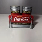 Coca-Cola Fountain Service Diner Vintage Salt & Pepper Shakers & Sugar Caddy