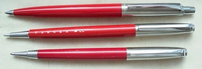 3 ITEM SET " PARKER JOTTER " in RED/CHROM!ca.1956! ! ! FINE BRASS WINDING - Bild 1 von 2