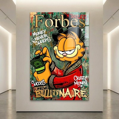 Garfield Wandbild Forbes Business Kunst. Acrylglas, Leinwand, Poster, Pop Art