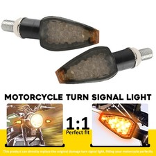 2PCS Mini Motorcycle Smoke LED Turn Signal Blinker Lights Amber For Harley Dyna