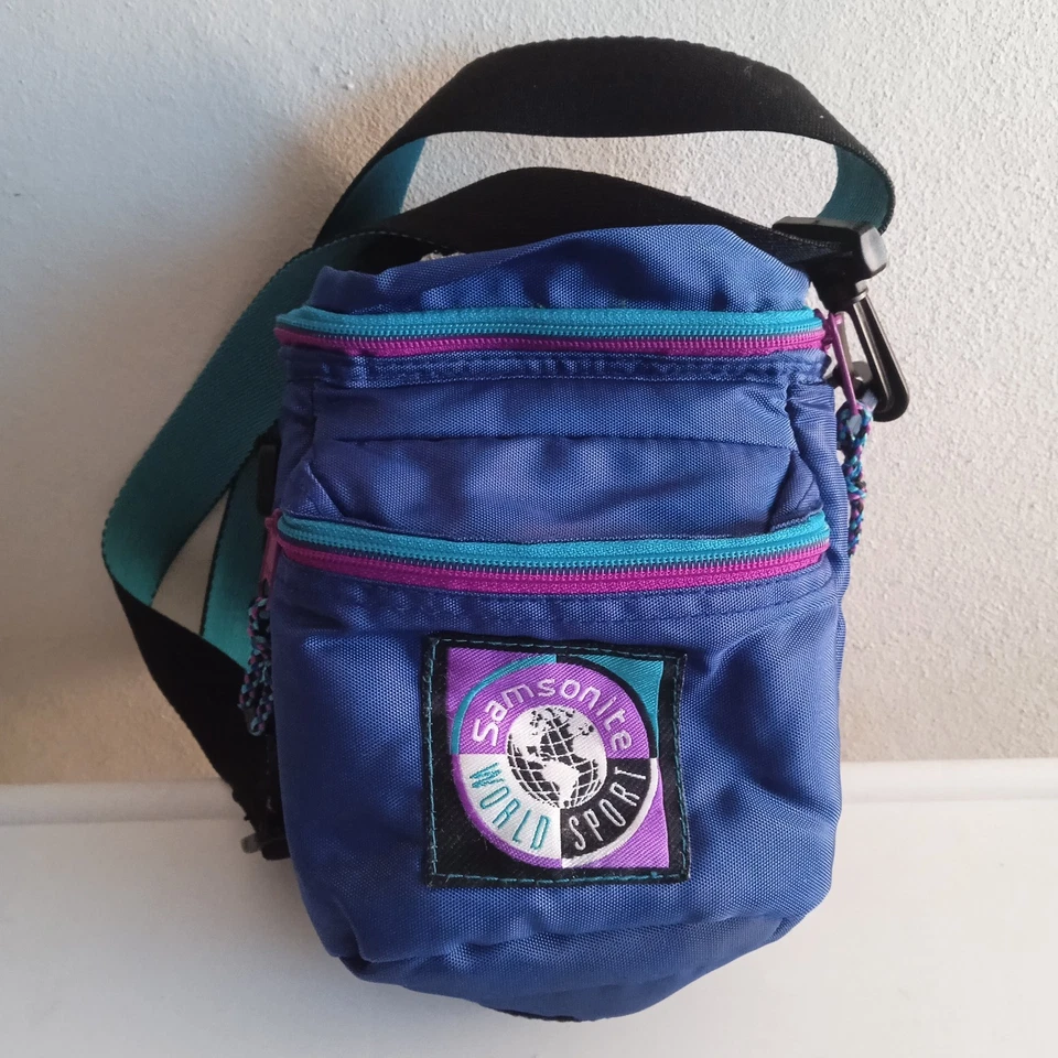 Samsonite World Sport Pequeño Bolso Acolchado para Cámara Modelo #25 Correa para el Hombro/Cinturón Años 80’s Foto 3 de 4