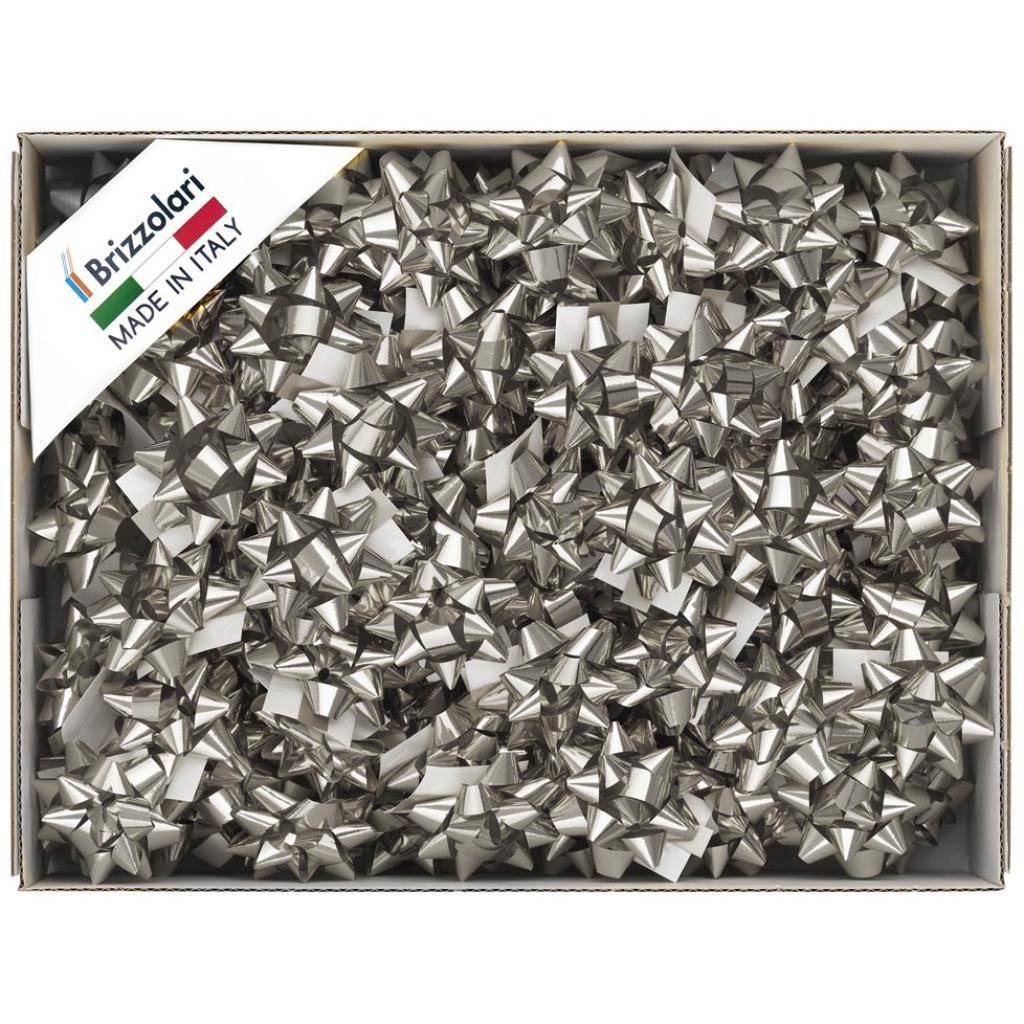 Brizzolari 100 pz. Coccarde Piccole 10mm Autoadesive Argento Metal 3070