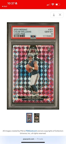 2024 Panini Mosaic - Rookies Caleb Williams #301 Camo Pink Mosaic Prizm (RC)