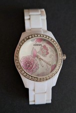Fossil ES2440 Ladies Quartz Watch with Crystal Set Bezel  - New Battery