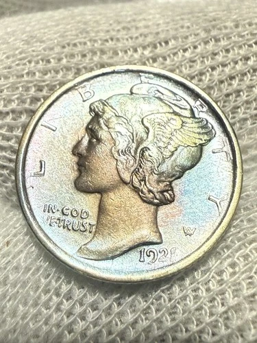 * 1921-D FSB * SOLID+ GEM BU+ MERCURY SILVER DIME * FROM ORIGINAL COLLECTION